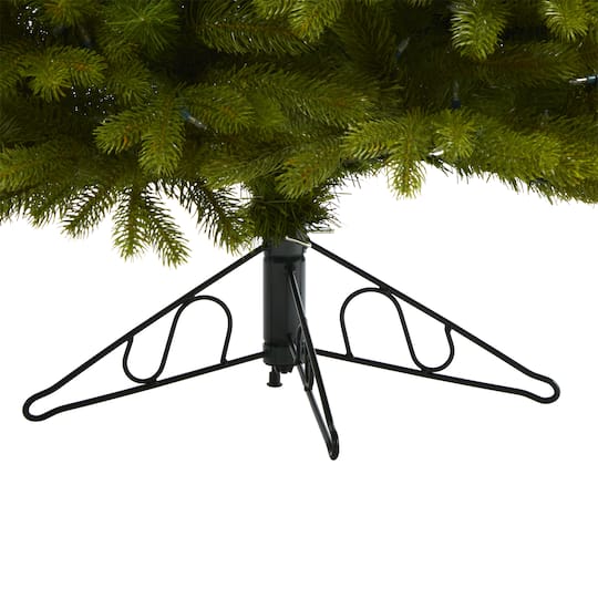6ft. Pre-Lit Cambridge Spruce Flat Back Artificial Christmas Tree, Warm White LED Lights